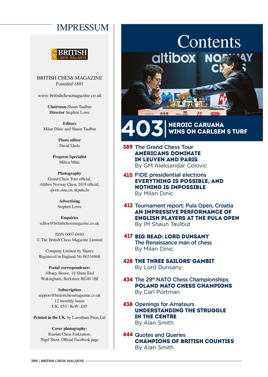 British Chess Magazine Preview Pages