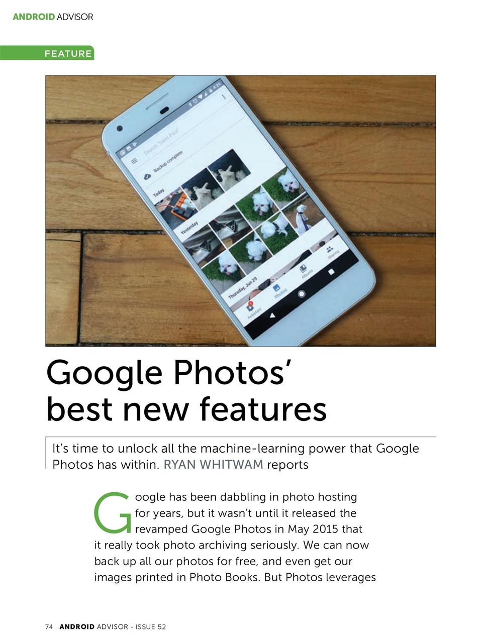 Android Advisor Preview Pages