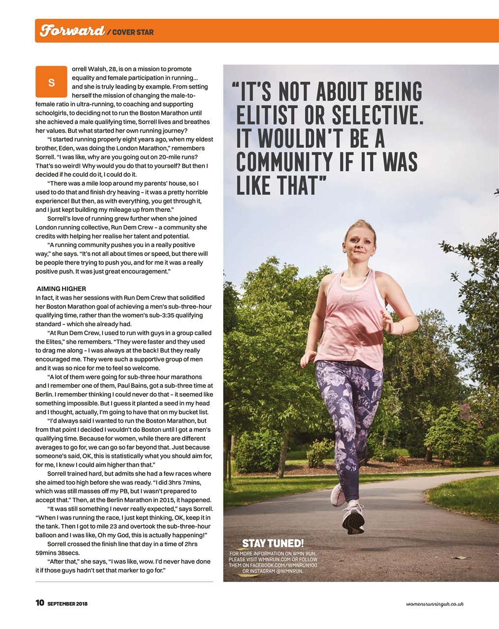 Women’s Running Preview Pages