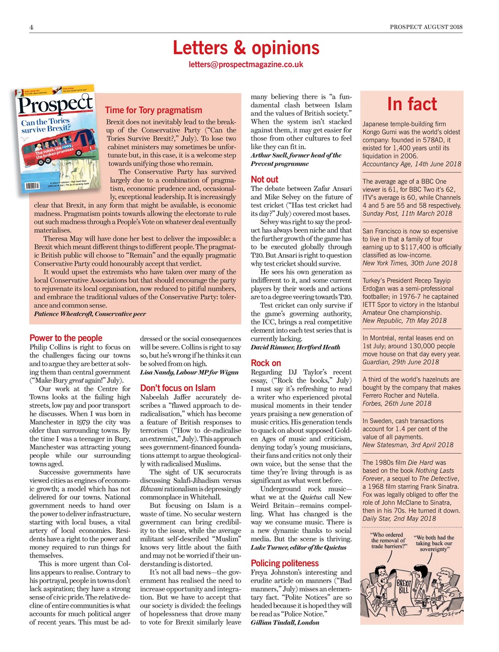 Prospect Magazine Preview Pages