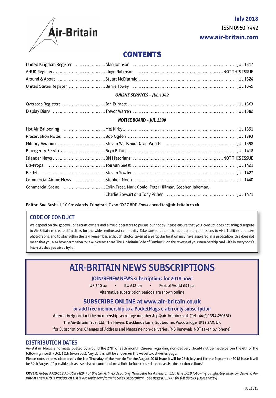 Air Britain News Preview Pages