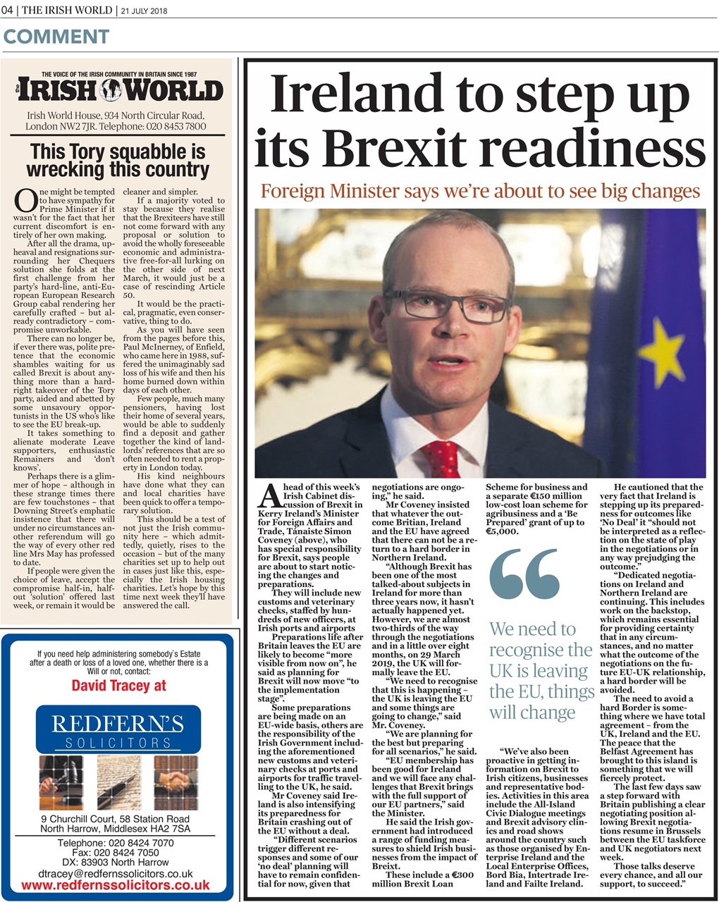 Irish World Preview Pages