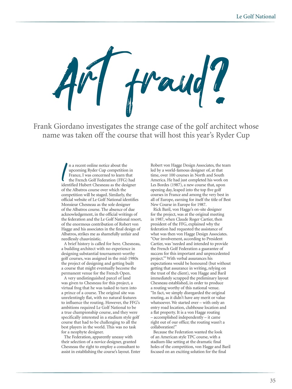 Golf Course Architecture Preview Pages