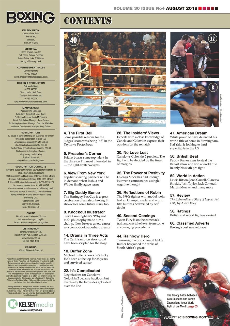 Boxing Monthly Preview Pages