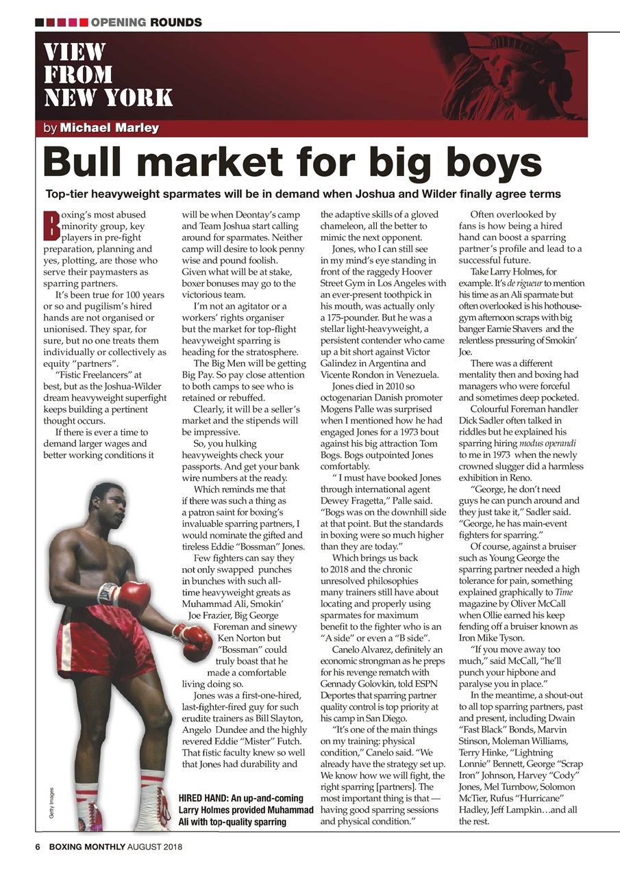 Boxing Monthly Preview Pages