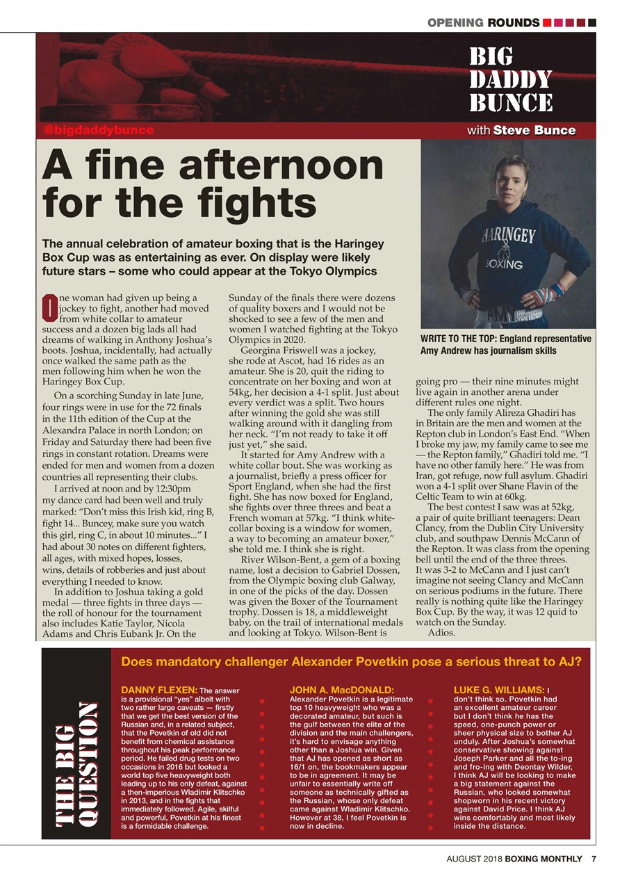 Boxing Monthly Preview Pages