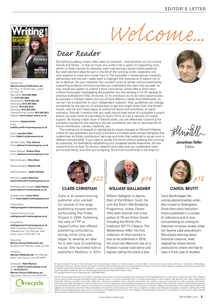 Writing Magazine Preview Pages