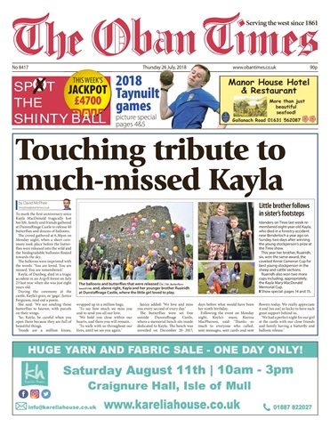 The Oban Times & Lochaber Times issue 26th July 2018