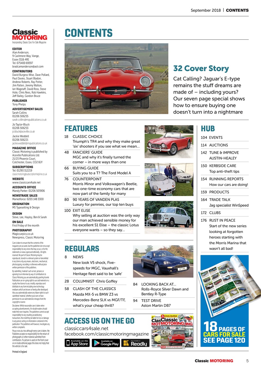 Classic Motoring Preview Pages