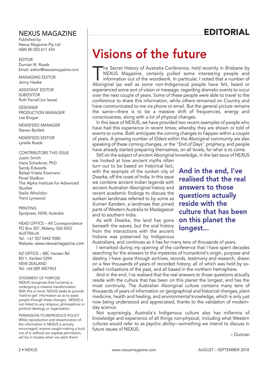 Nexus Magazine Preview Pages