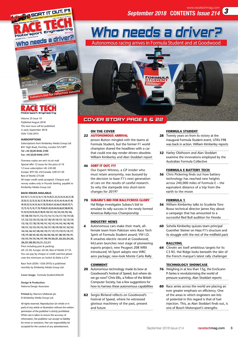 Race Tech Preview Pages