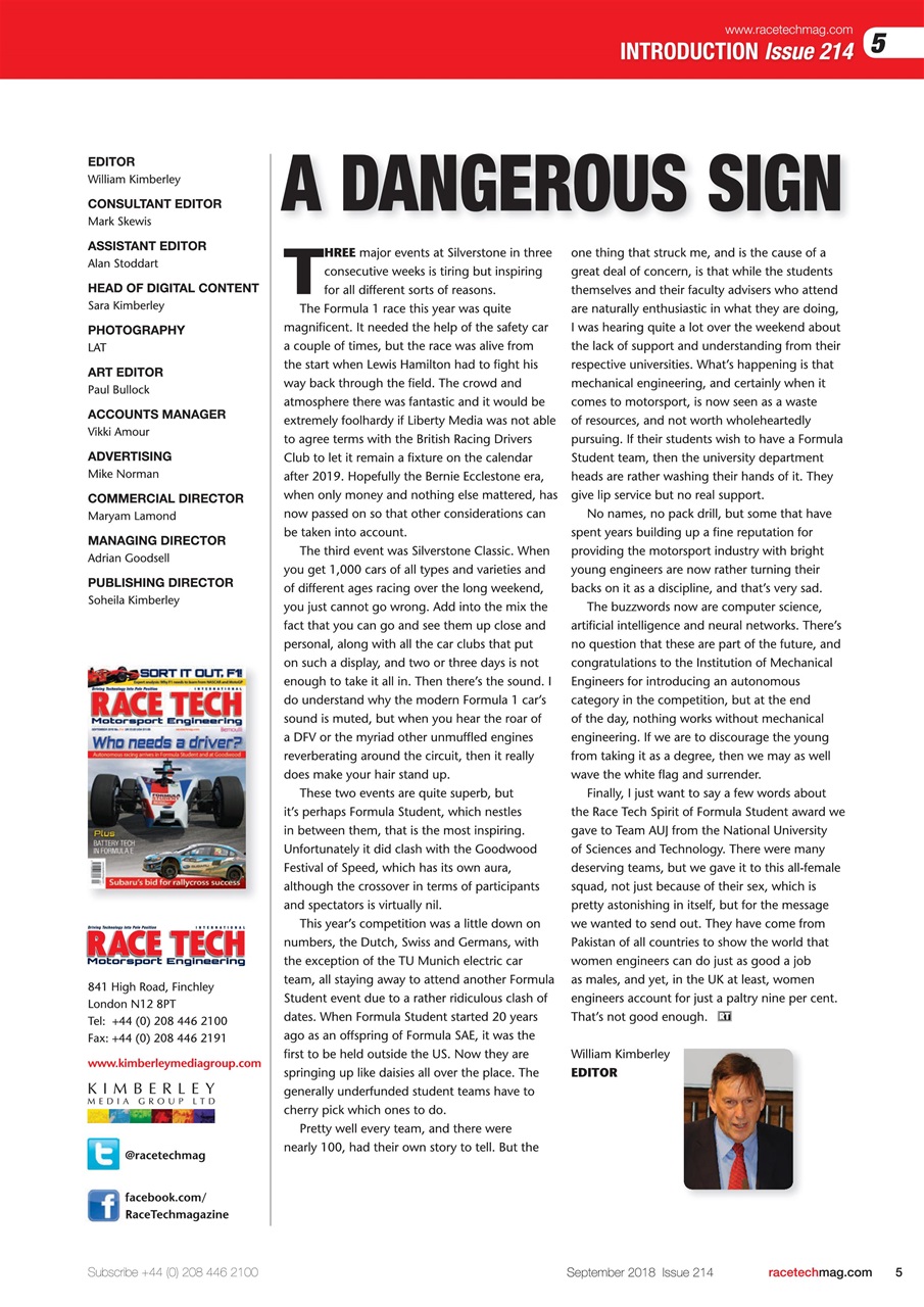 Race Tech Preview Pages