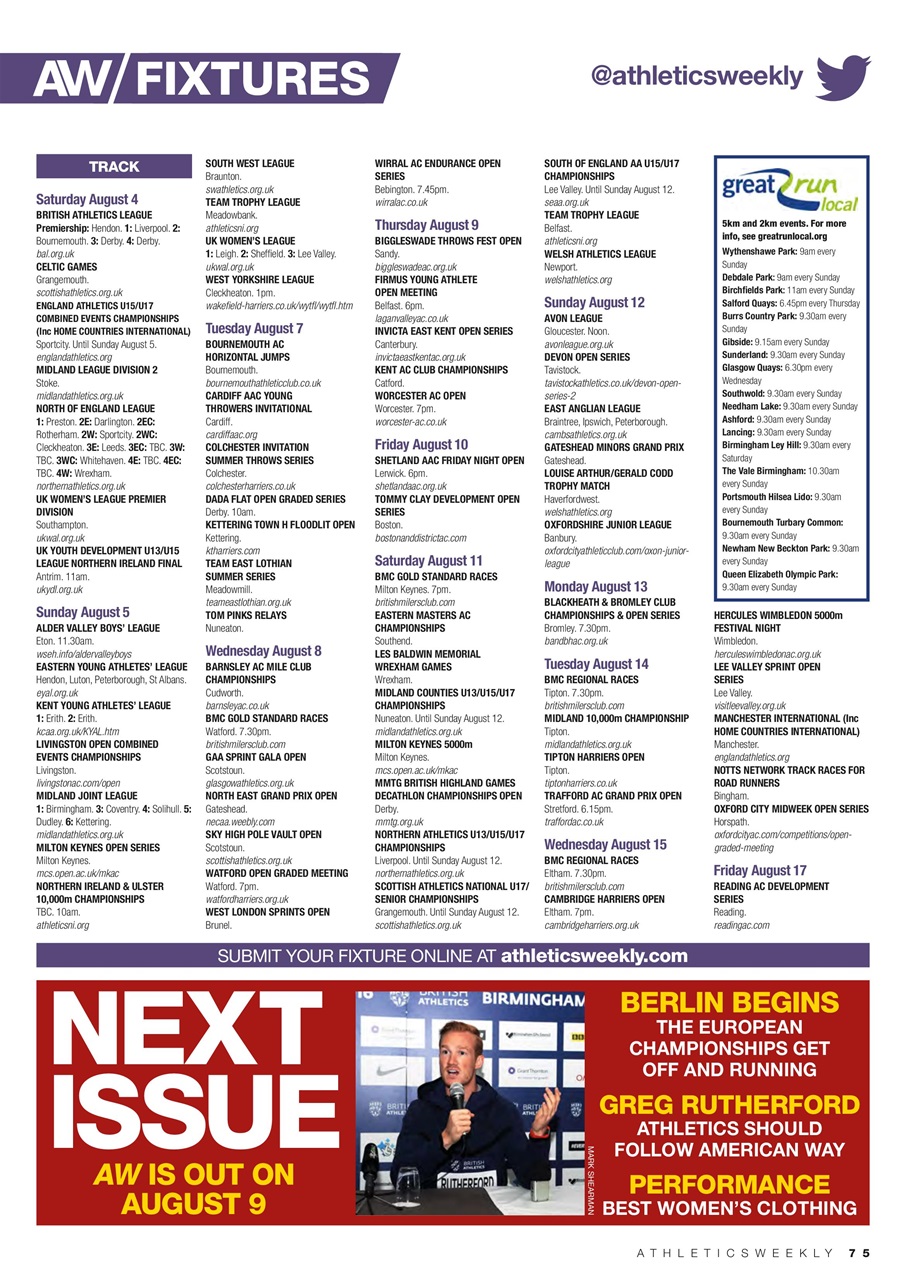 AW – Athletics Weekly Magazine Preview Pages