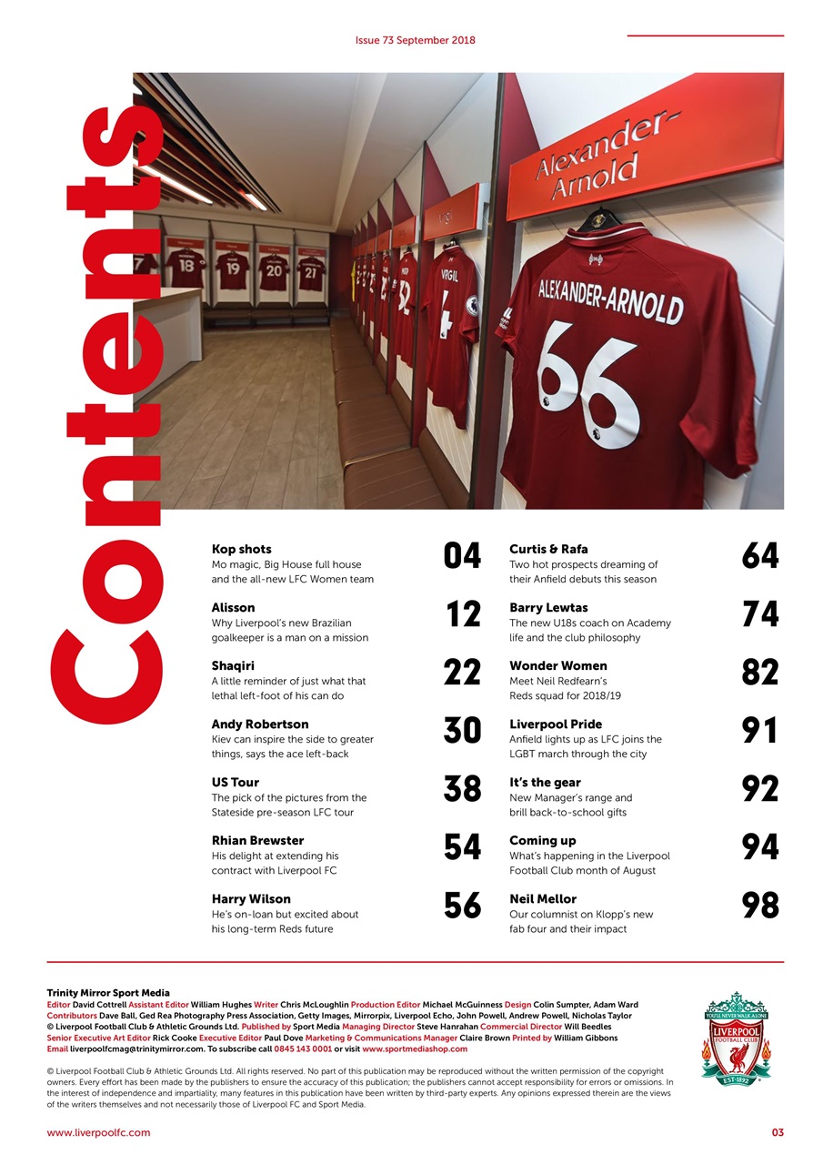 Liverpool FC Magazine Preview Pages