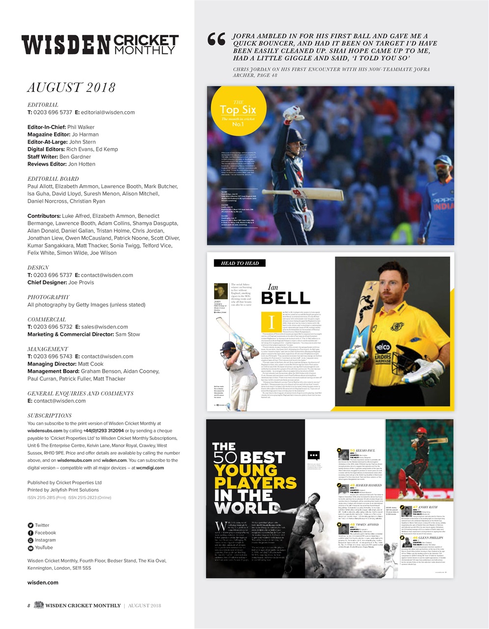Wisden Cricket Monthly Preview Pages
