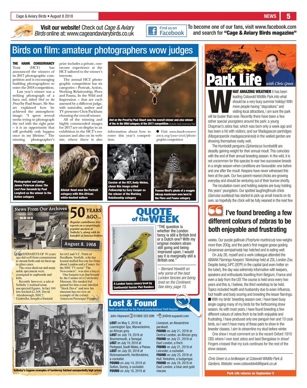 Cage & Aviary Birds Preview Pages