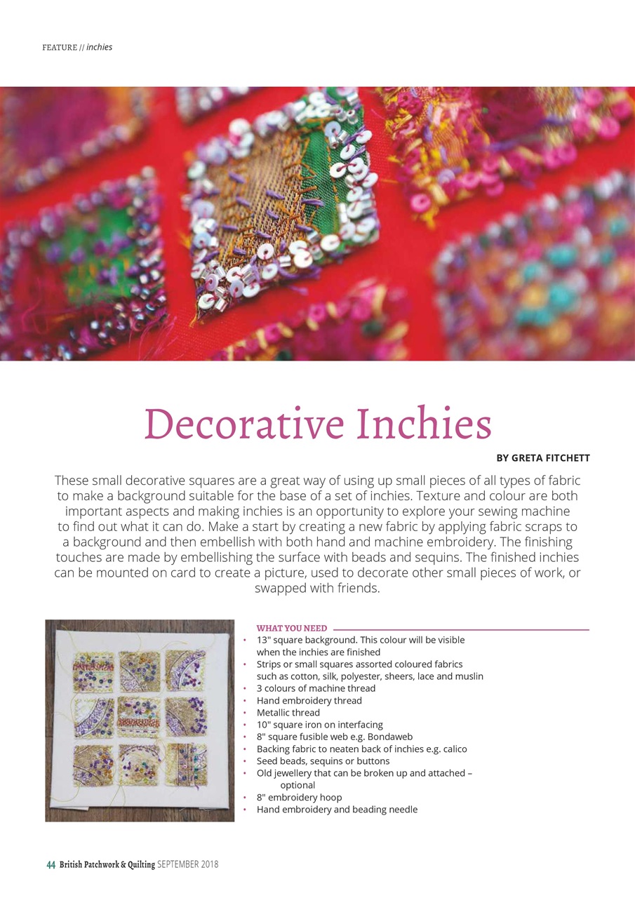 Patchwork and Quilting Preview Pages