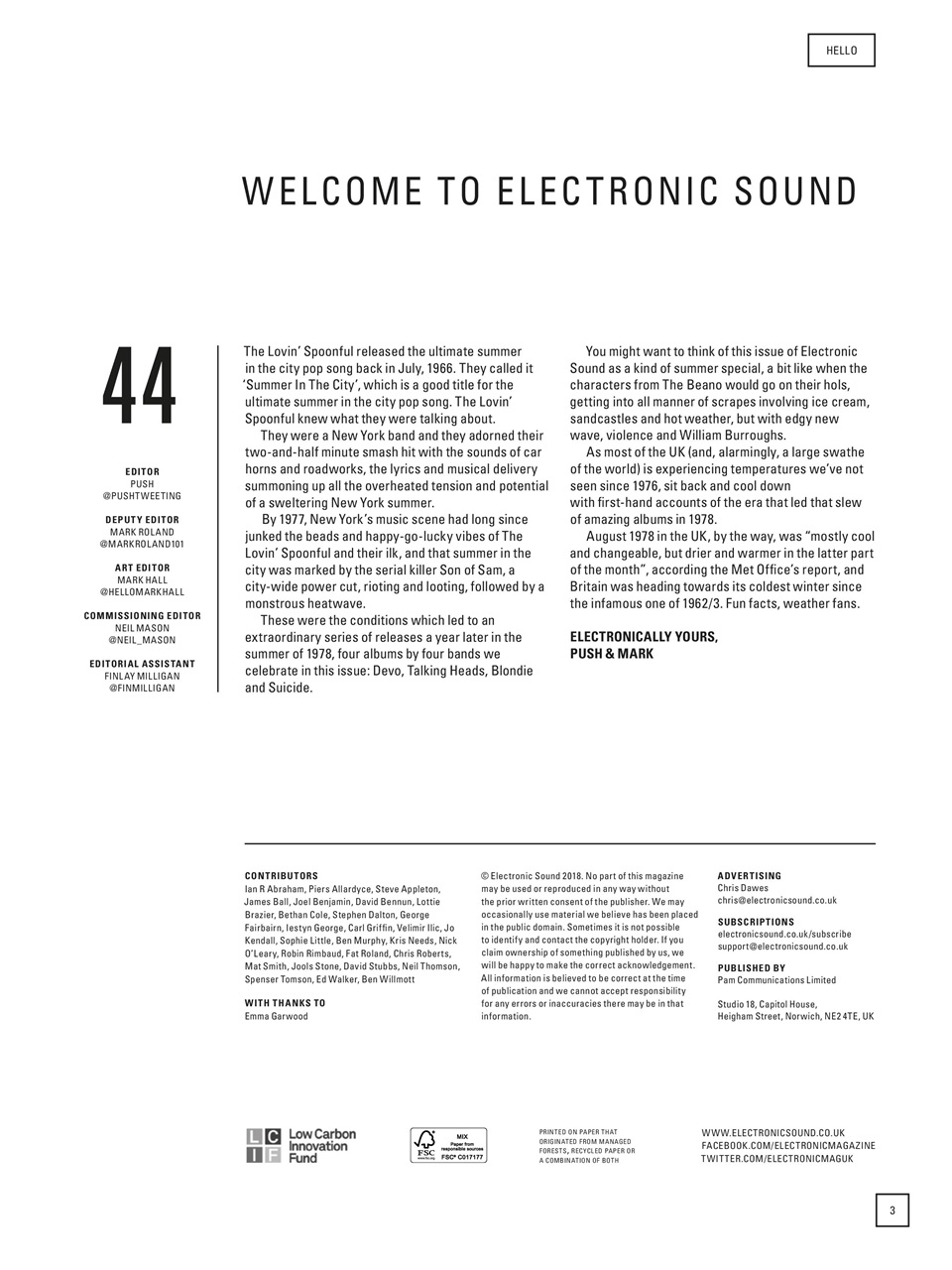 Electronic Sound Preview Pages
