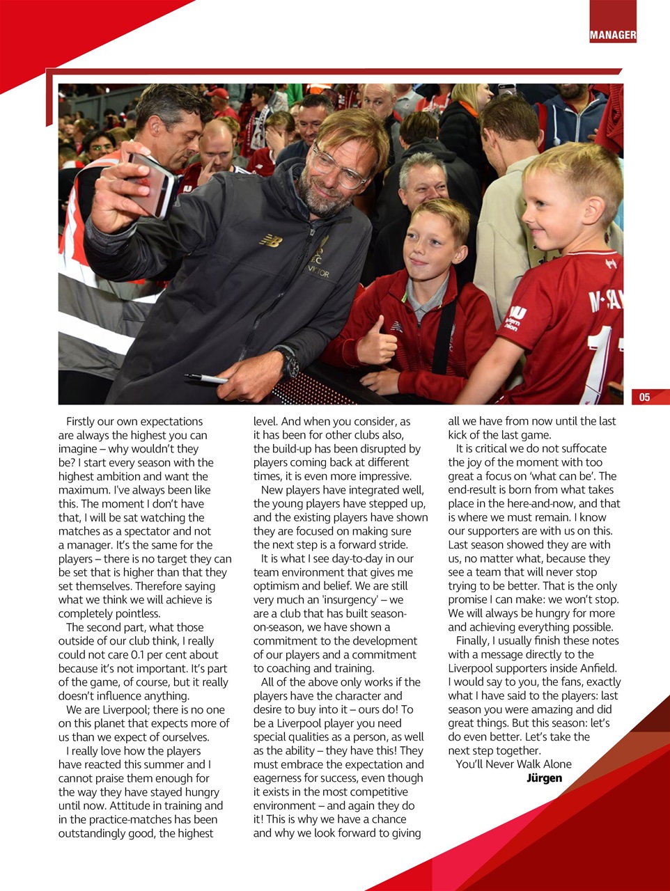 Liverpool FC Programmes Preview Pages