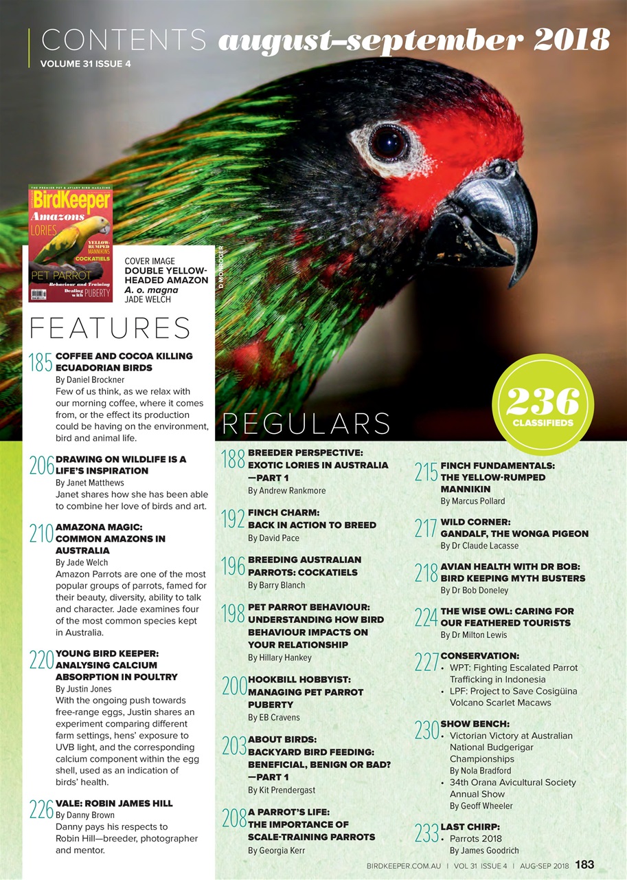Australian Birdkeeper Magazine Preview Pages