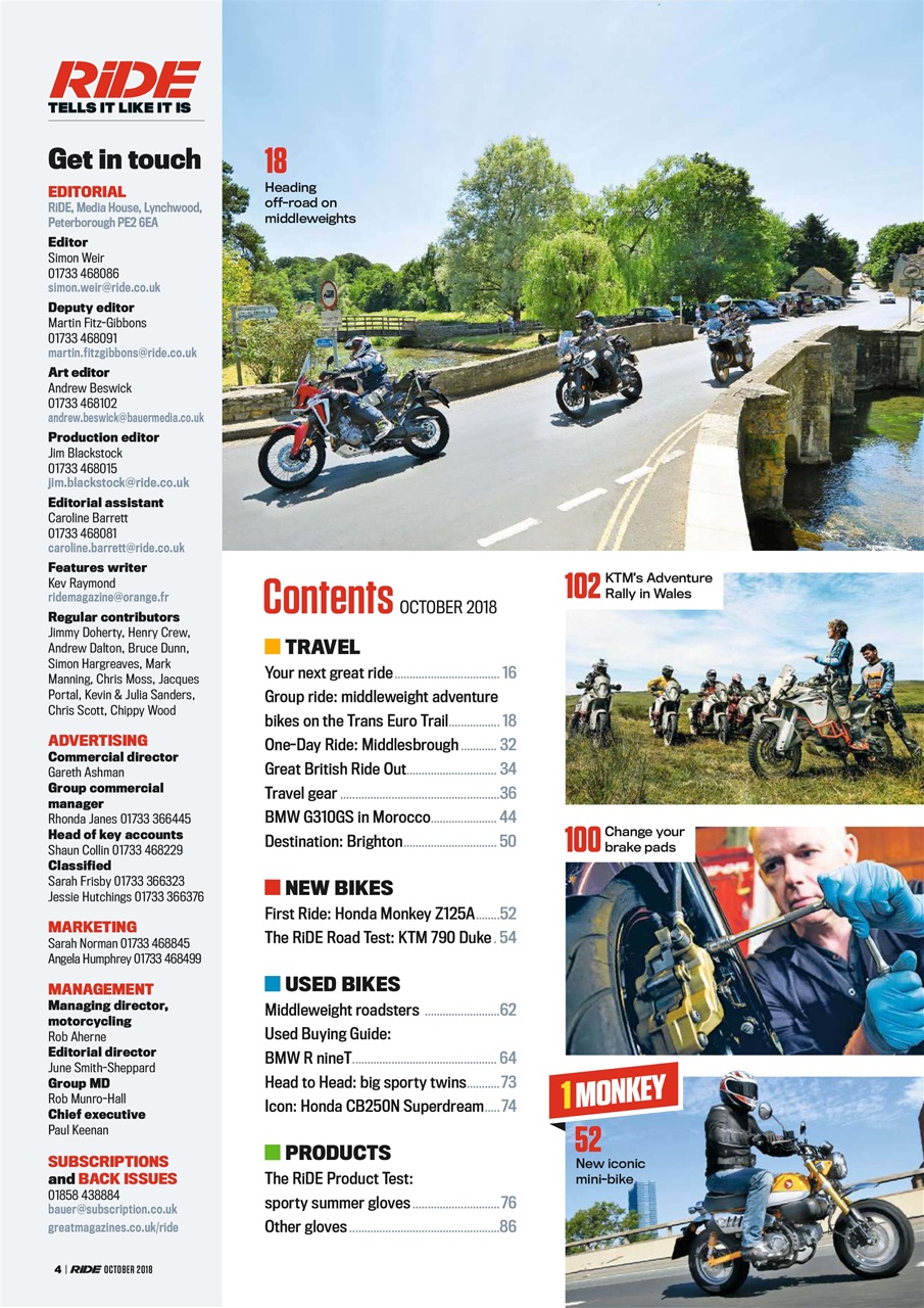 Ride Preview Pages