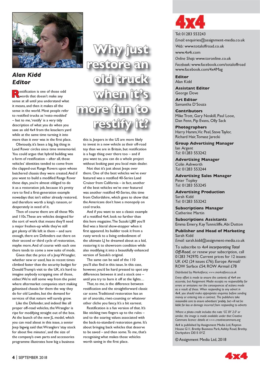 Overlander 4X4 Preview Pages