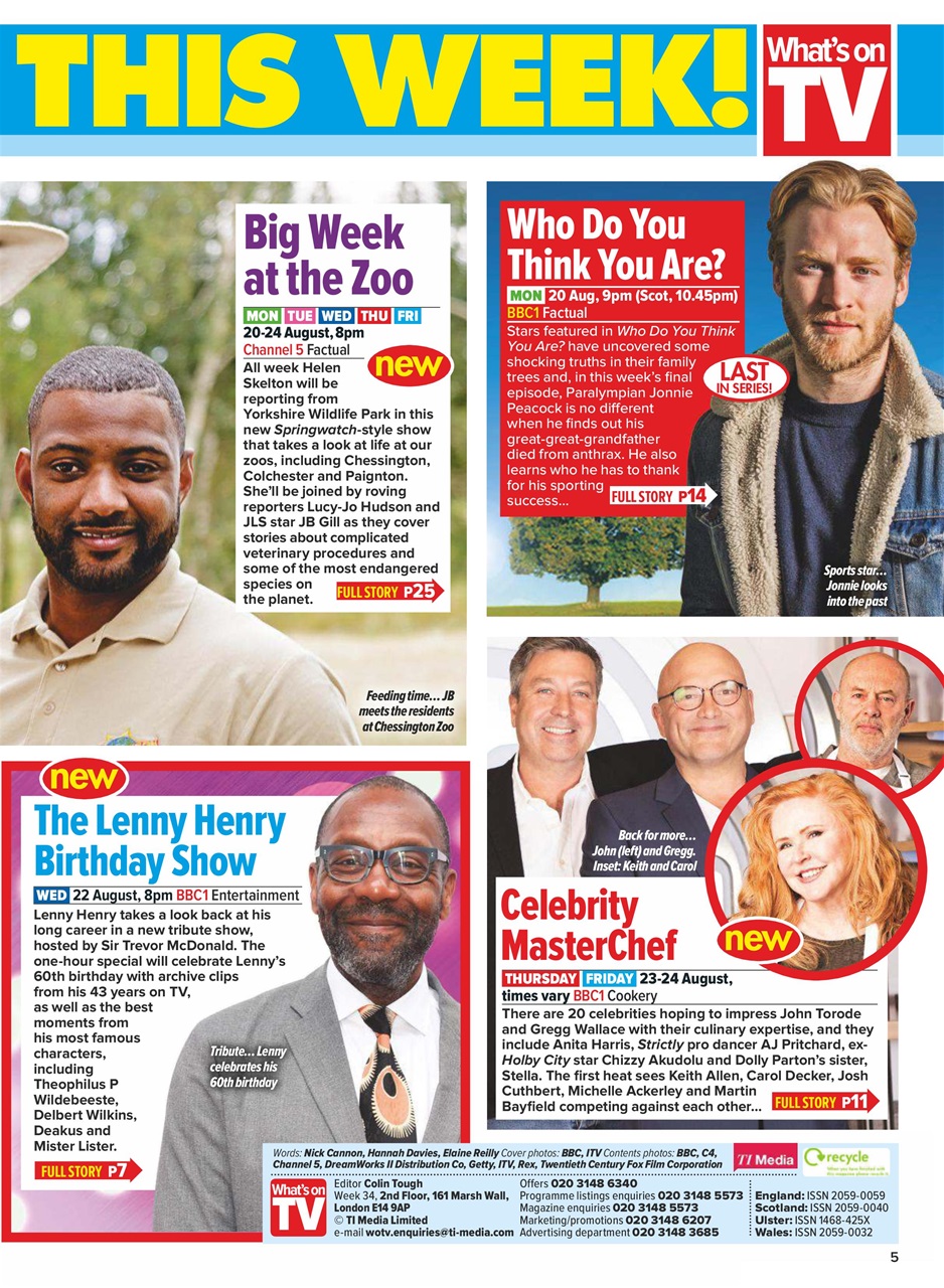 What's on TV Preview Pages