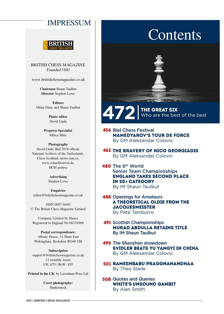 British Chess Magazine Preview Pages
