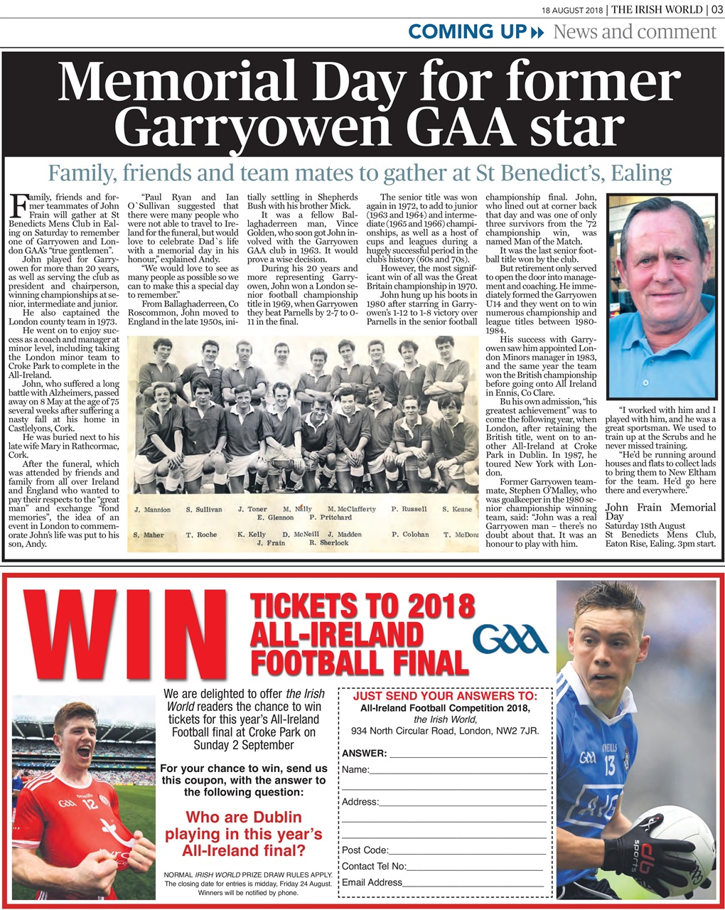 Irish World Preview Pages
