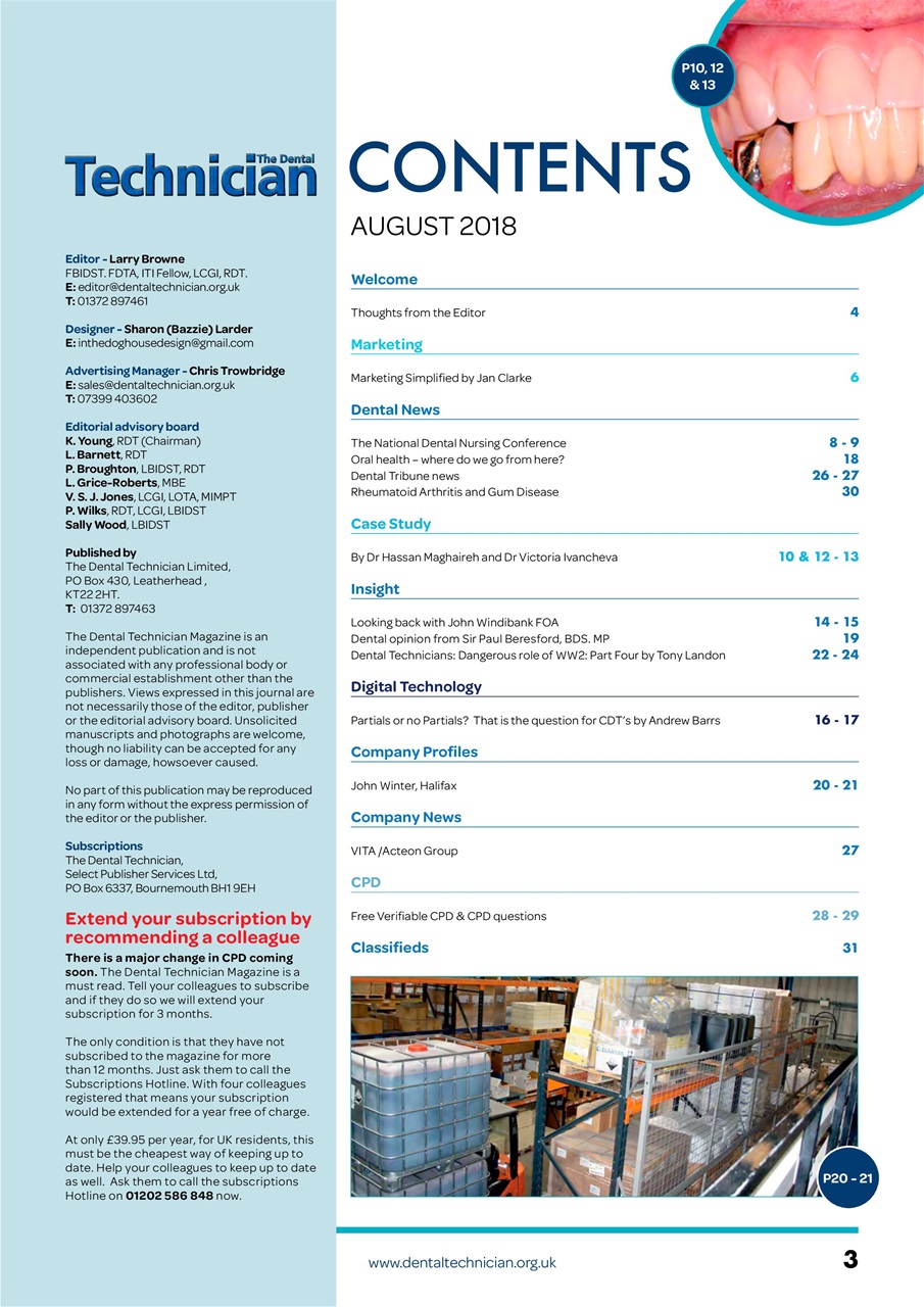 The Dental Technician Magazine Preview Pages