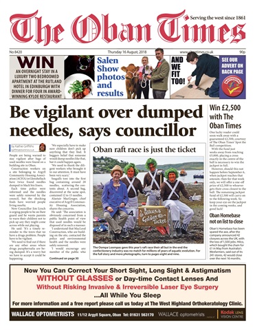 The Oban Times & Lochaber Times issue 16th August 2018