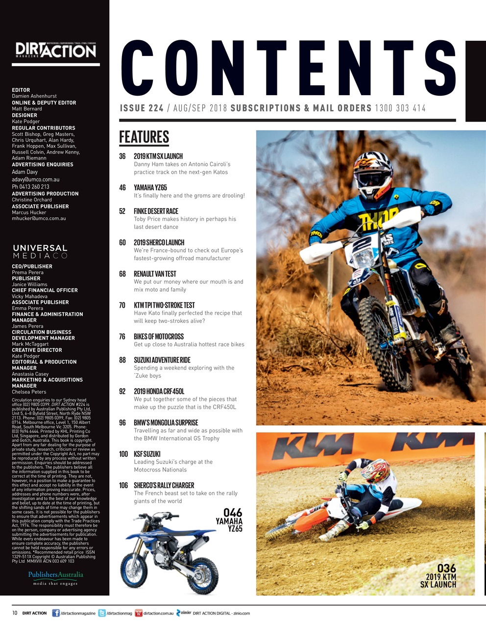 Dirt Action Preview Pages