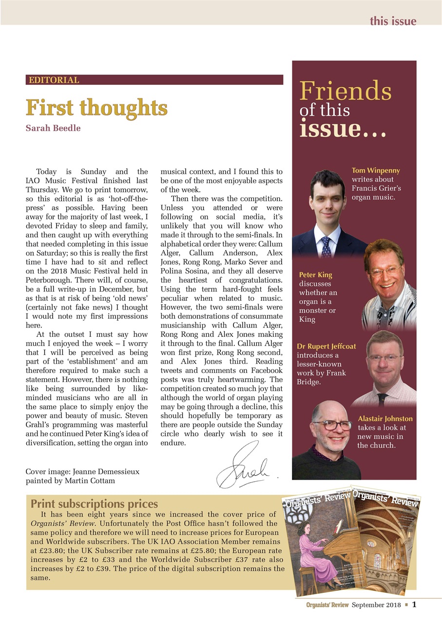 Organists' Review Preview Pages