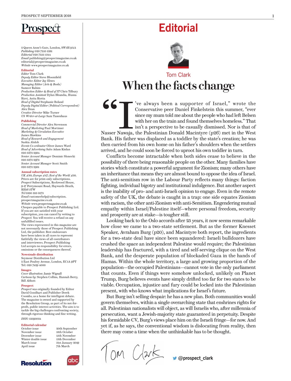 Prospect Magazine Preview Pages