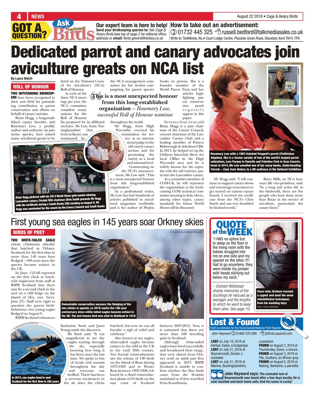 Cage & Aviary Birds Preview Pages