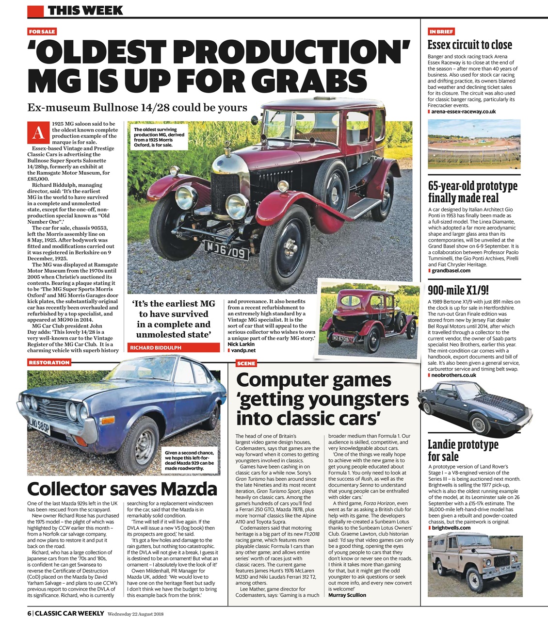 Classic Car Weekly Preview Pages