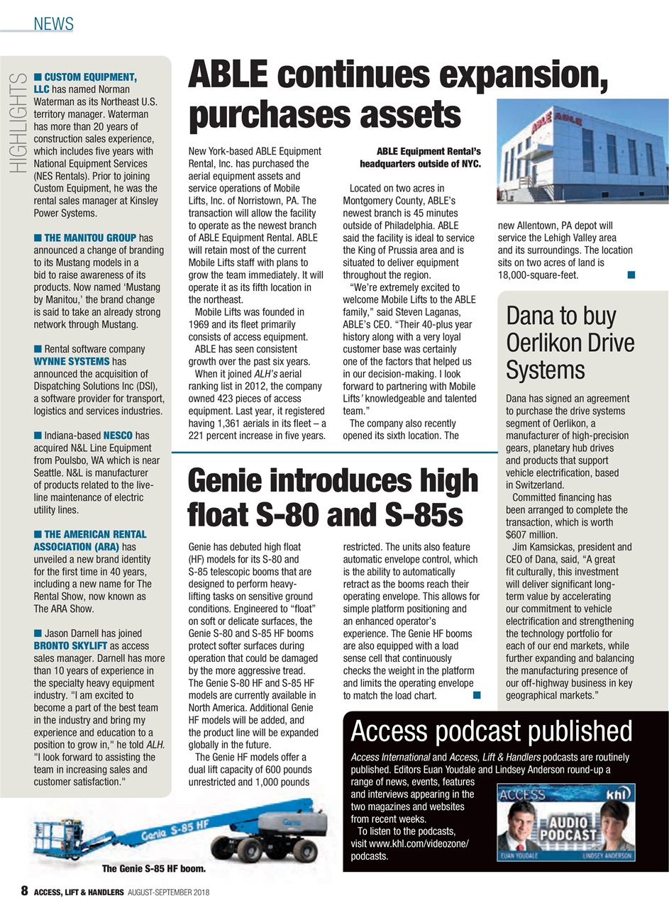 Access, Lift & Handlers Preview Pages