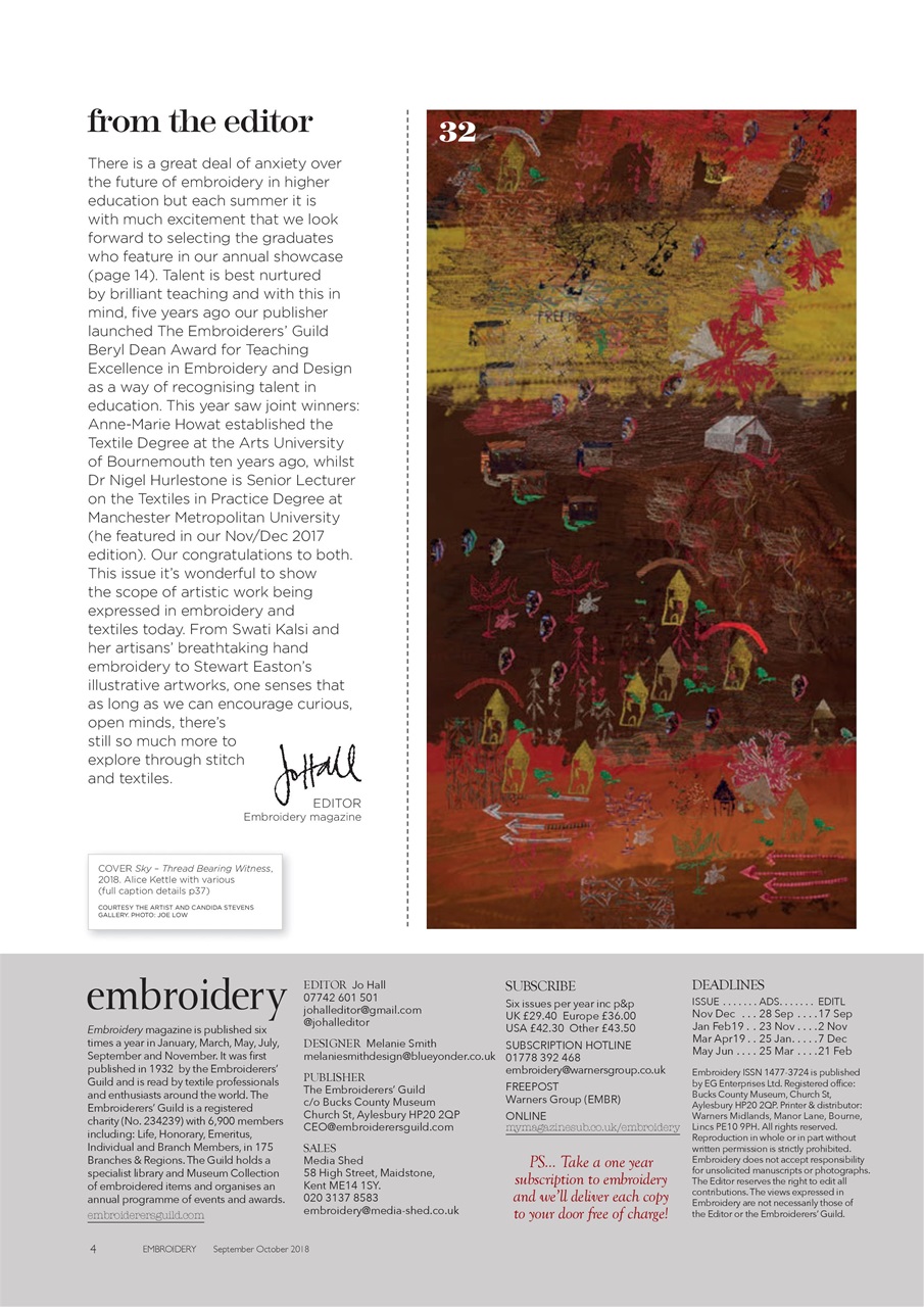 Embroidery Magazine Preview Pages