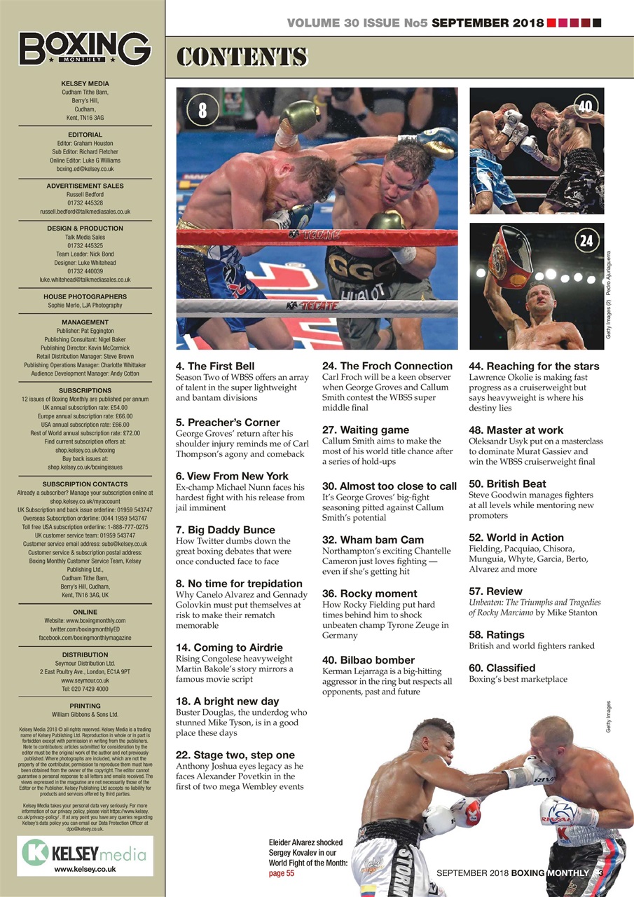 Boxing Monthly Preview Pages