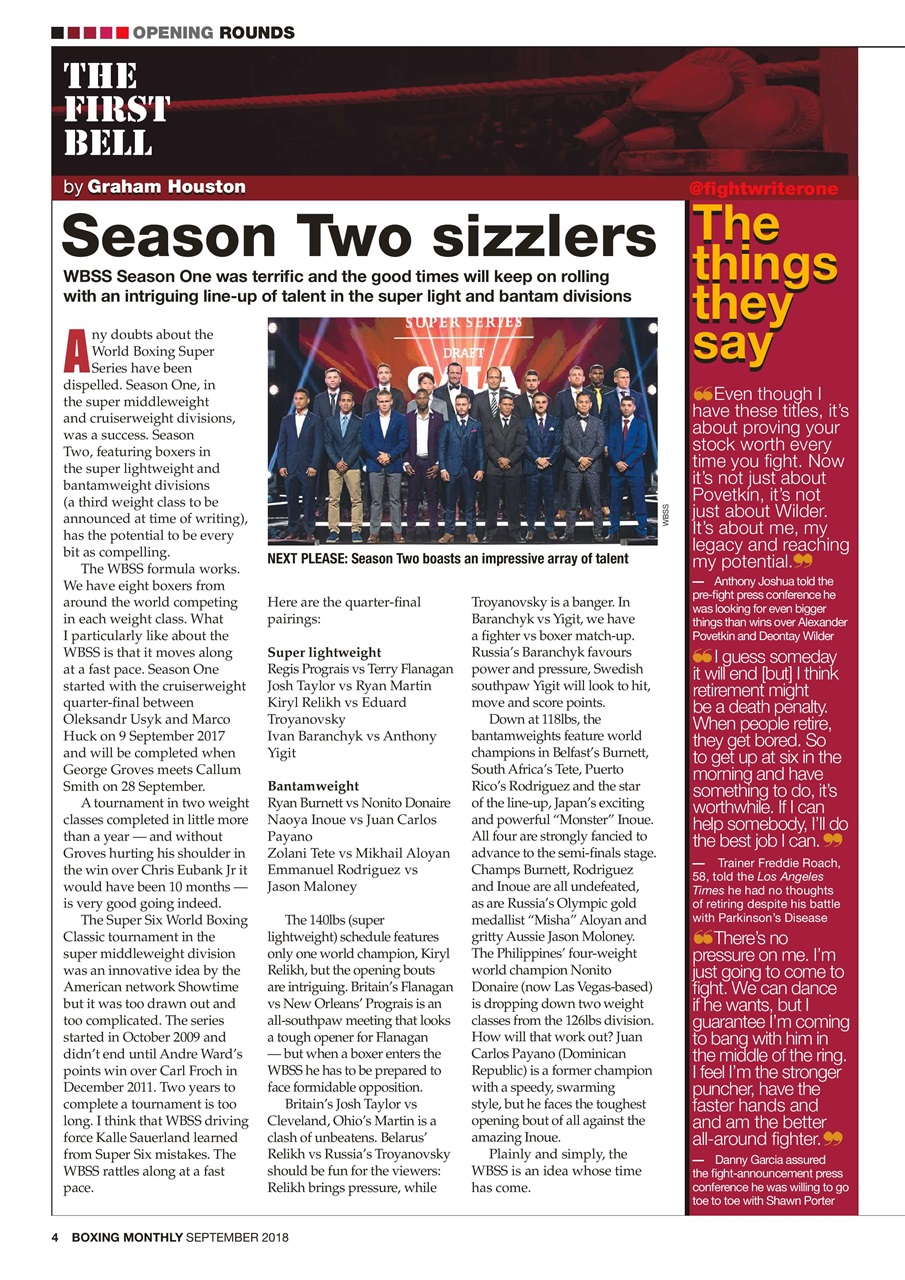 Boxing Monthly Preview Pages
