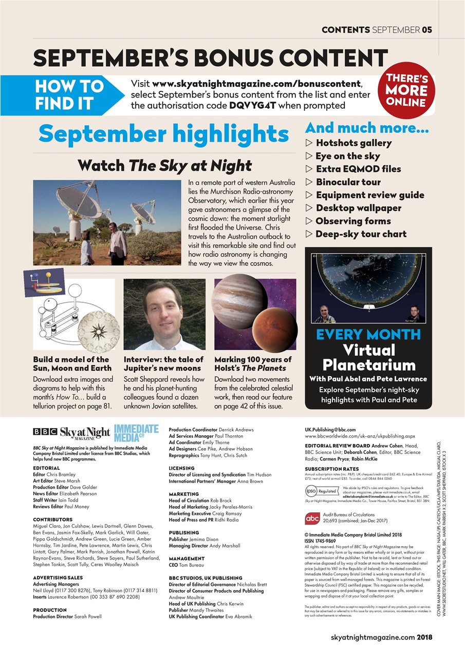 BBC Sky at Night Magazine Preview Pages