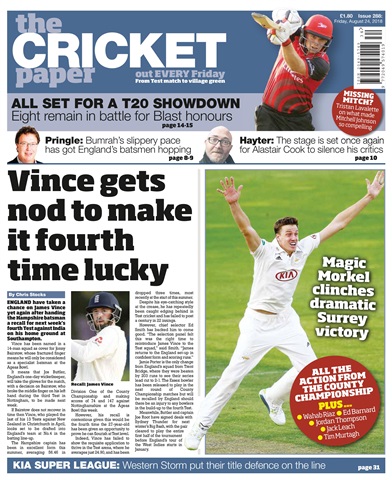 The Cricket Paper issue 24th August 2018