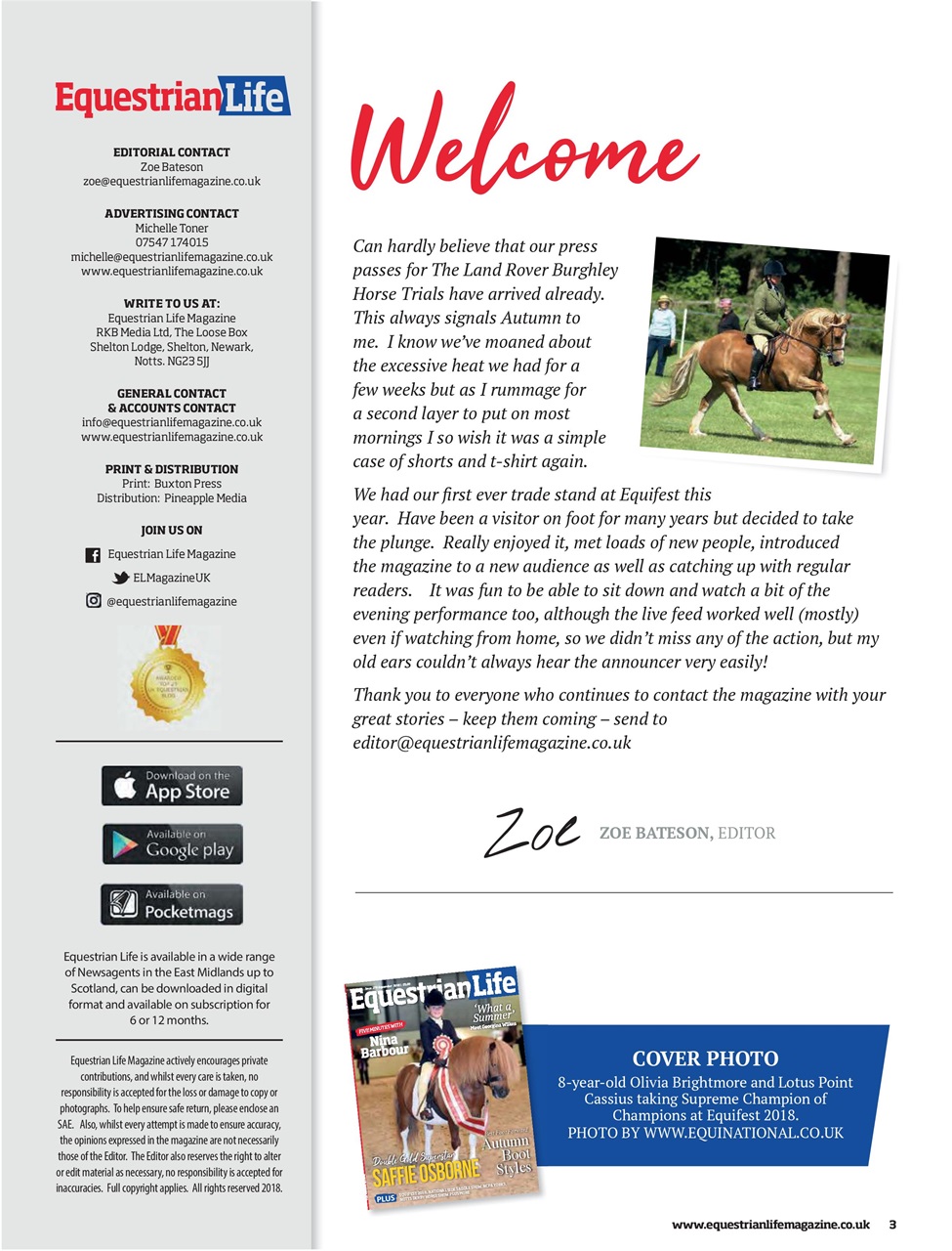 Equestrian Life Magazine Preview Pages