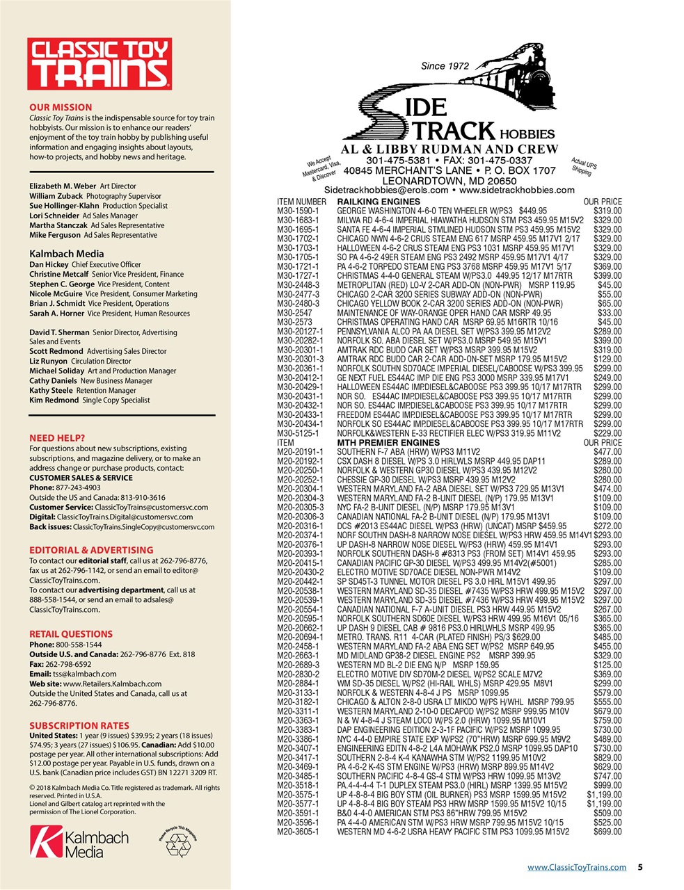 Classic Toy Trains Preview Pages
