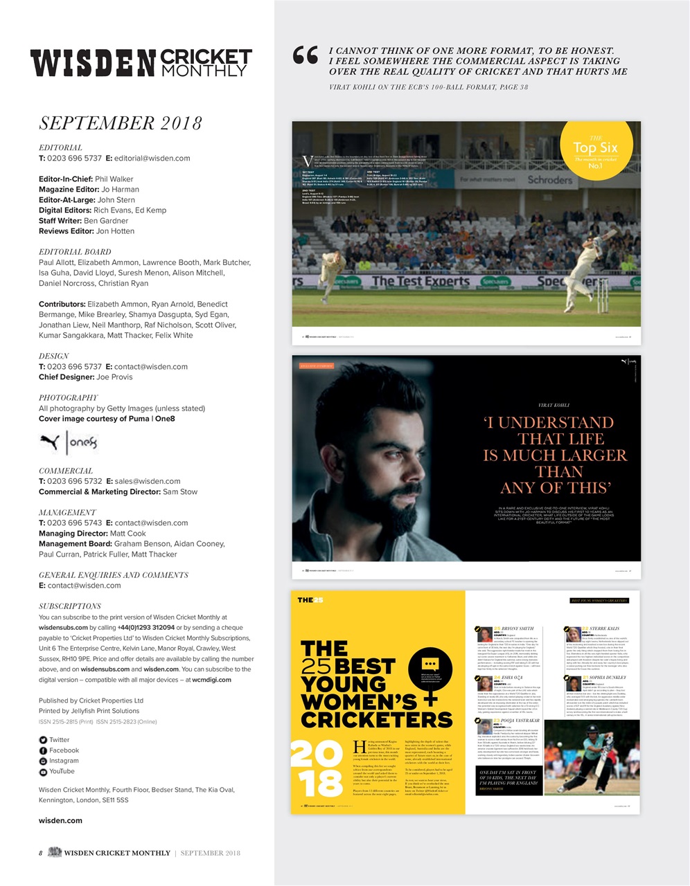 Wisden Cricket Monthly Preview Pages