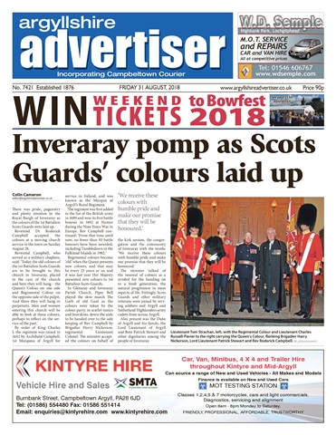Argyllshire Advertiser issue 31st August 2018