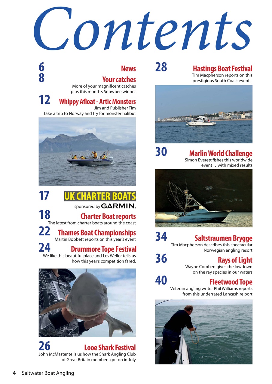 Saltwater Boat Angling Preview Pages