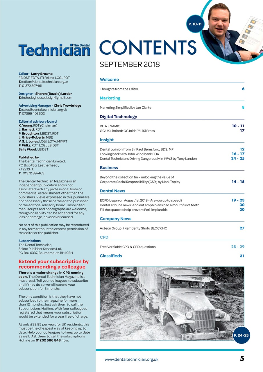The Dental Technician Magazine Preview Pages