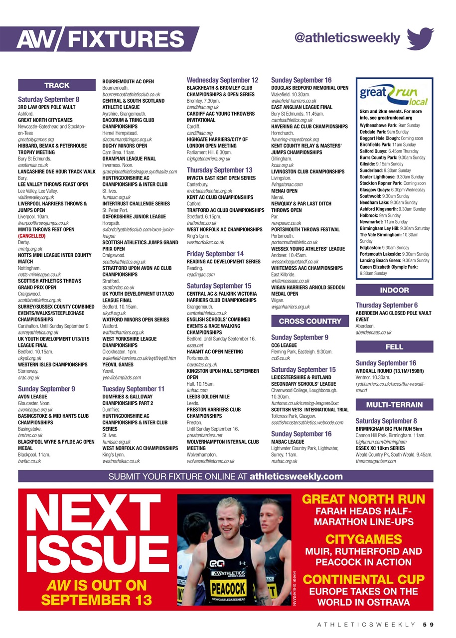 AW – Athletics Weekly Magazine Preview Pages