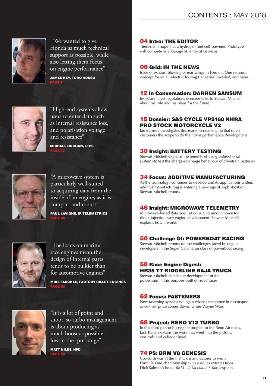 Race Engine Technology Preview Pages